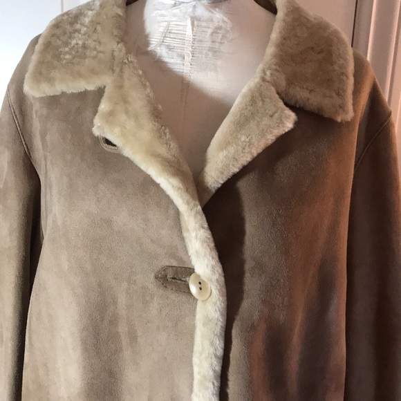BLUE DUCK tan shearling jacket - Picture 2 of 8